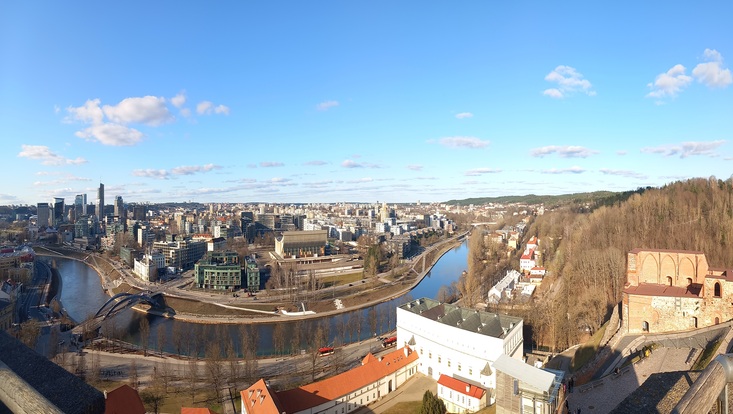 Blick vom Gediminas-Hügel auf den Fluss Neris