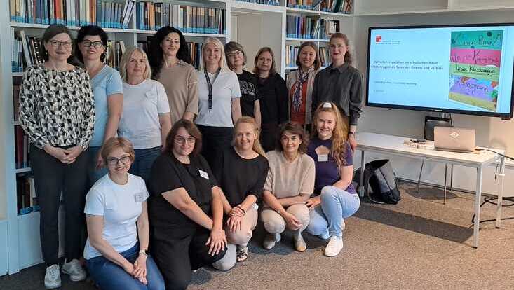 Studierende und Dozentinnen aus Vilnius mit Heike Zinsmeister (links) im DH-Lab nach dem Workshop im Juli 2025