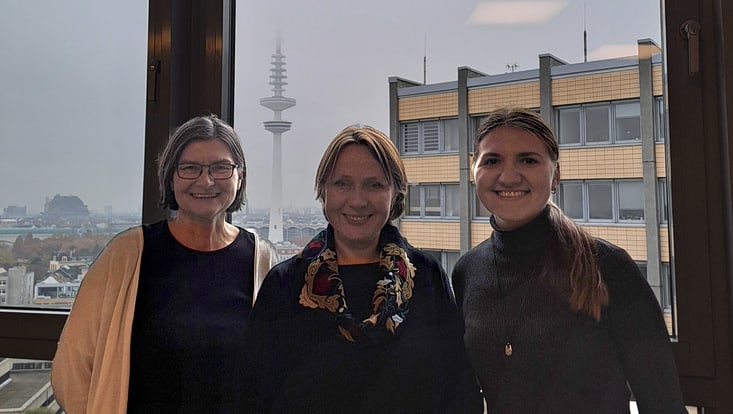 Gemeinsames Bild von Heike Zinsmeister, Justina Daunorienė und Anastasiia Stulen